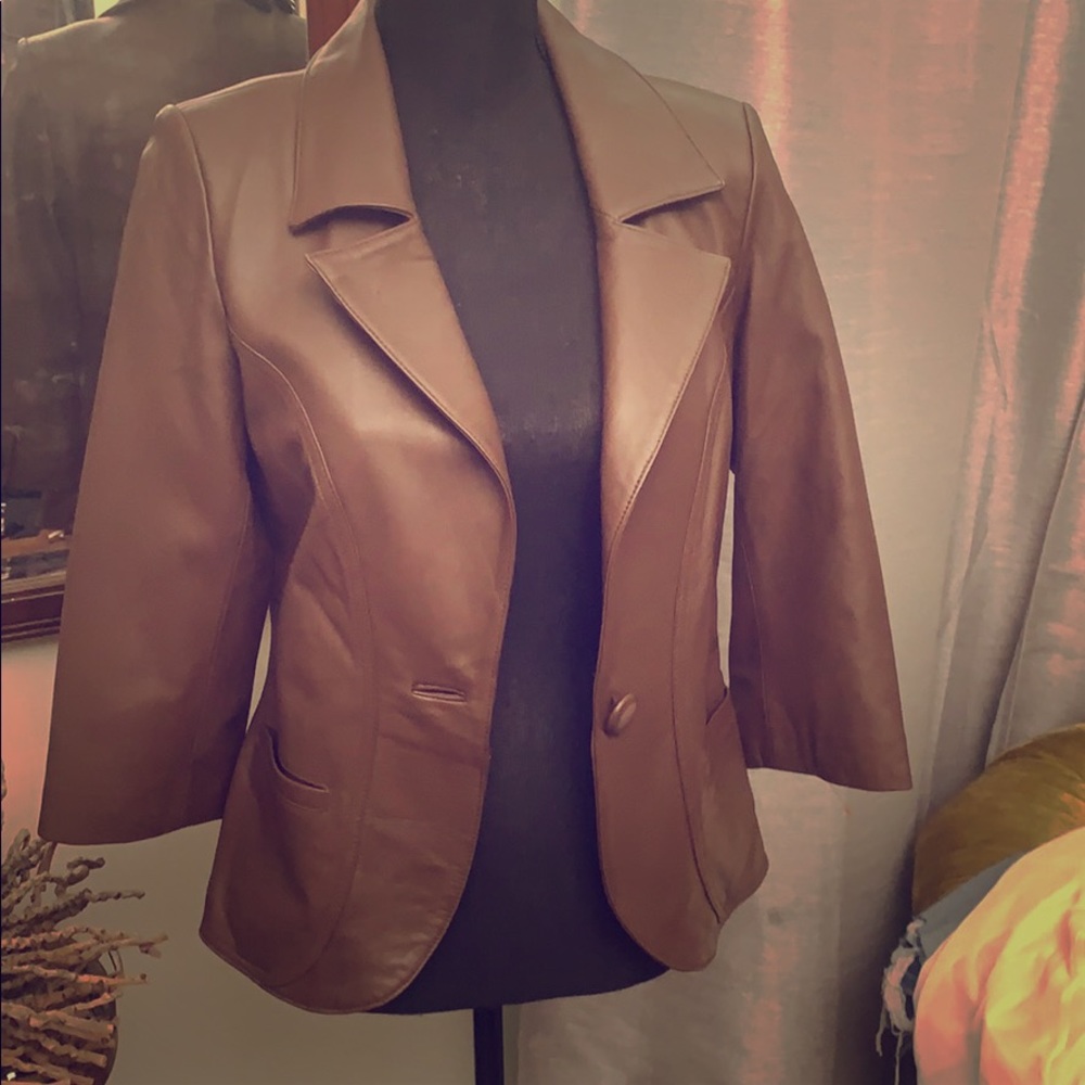 Vintage Brown Lamb Leather Jacket